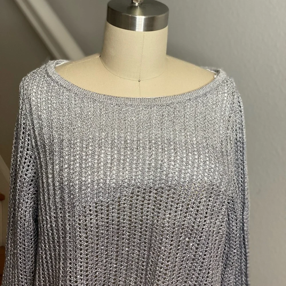 WHBM Silver Sparkly Ombré Sweater Top Combo - Picture 7 of 13